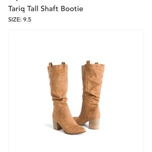 Tall faux-suede tan boots never worn